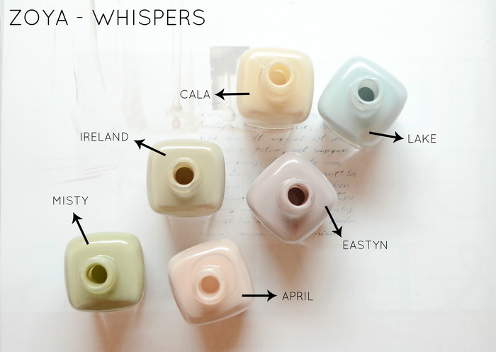 Zoya Nail Polishes Whispers collection SWATCHES